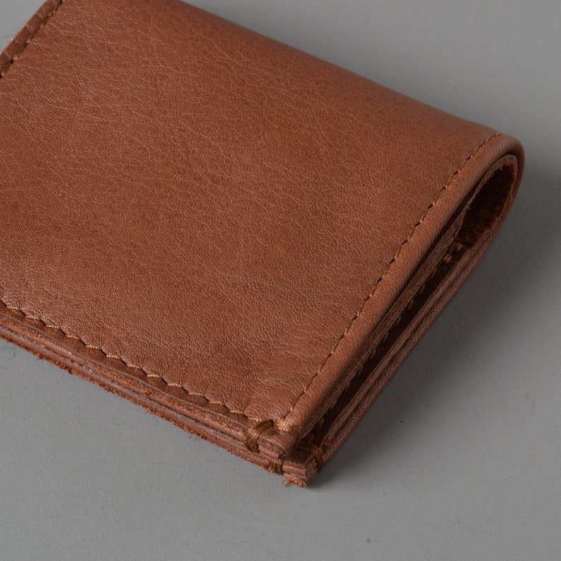Brown Leather Folding Card Wallet image 7