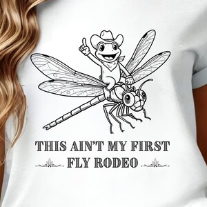 T-shirt grappige kikker cowboy, dit is niet mijn eerste rodeo-shirt, western humor T-shirt, shirt rodeo kikker, graphic libel libel, uniseks cadeau