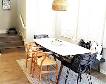High Traffic Handwoven Wool Rug - Scandinavian Elegance for Every Room Handwoven Braided  Dinning room Area Rug Living Room Rug Office Rug
