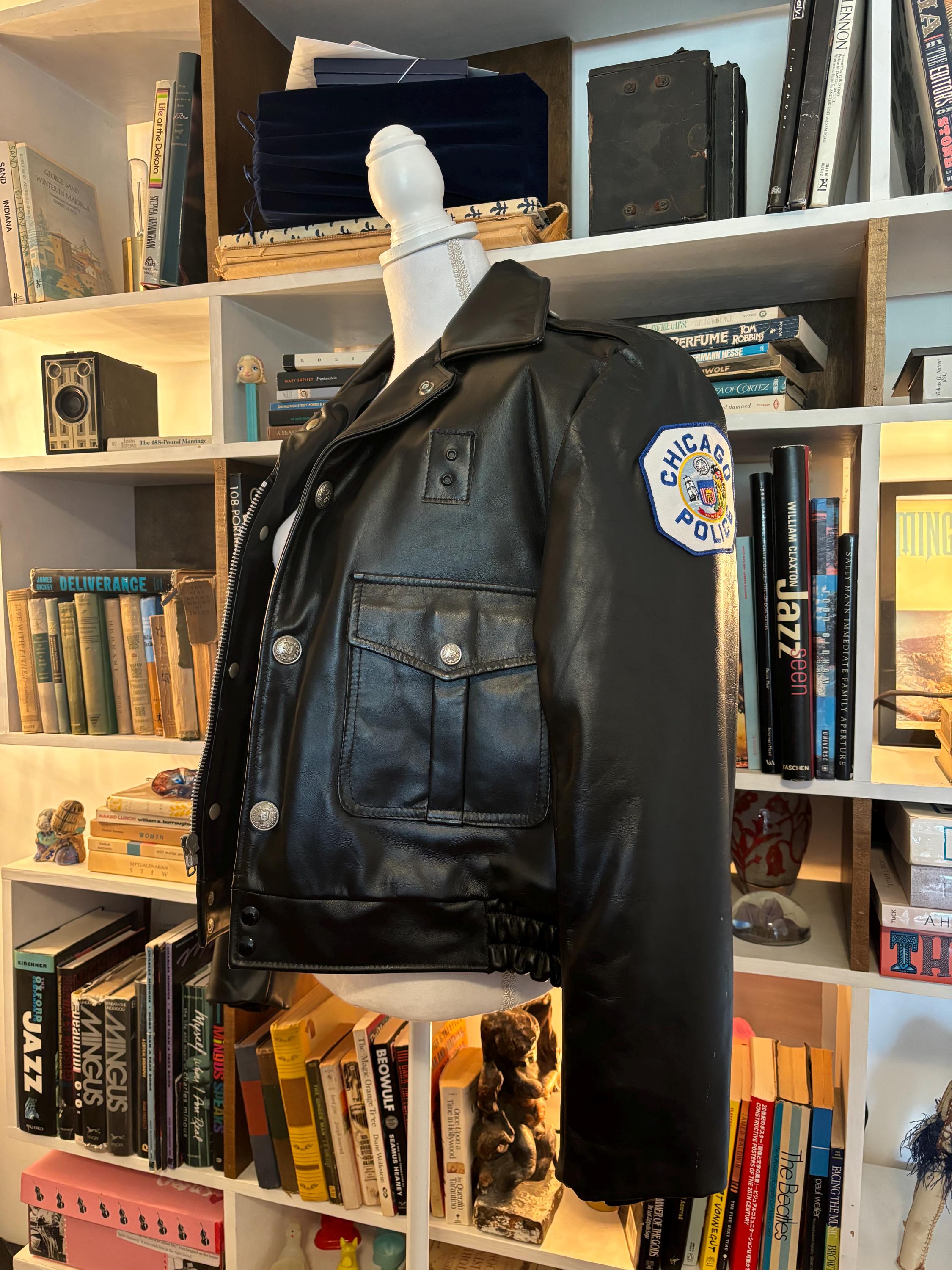 Chicago Police Leather Jacket - Etsy Chicago Police Leather Jacket - Etsy
