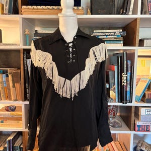 H Bar C 1950s vintage western fringe shirt