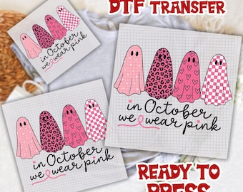 Breast Cancer Support Squad Dtf, Breast Cancer Dtf, In October We Wear Pink Ghosts Dtf, Breast Cancer Awareness Gift,Warrior Pink Ribbon Dtf