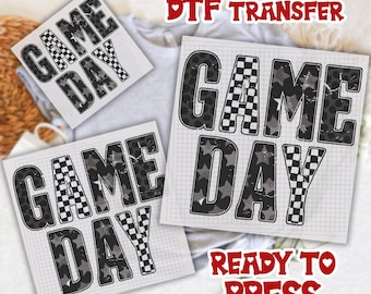 Gameday DTF Transfer, Retro Football Dtf, Football Mom Dtf, Football Shirt Dtf, Checkered Star Football Ready To Press, Game Day Dtf