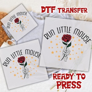 Run Little Mouse DTF Transfer, Haunting Adeline Dtf, Dark Romance Merch, Smut Reader Dtf, Book Lover Gift, Rose Skeleton Ready To Press image 1
