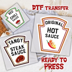 Group Condiments DTF Transfer, Matching Condiment Dtf, Halloween Costume Party Dtf, Softball Tournament Dtf, Ketchup Ranch Dtf Gang Sheet