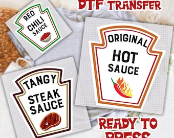 Group Condiments DTF Transfer, Matching Condiment Dtf, Halloween Costume Party Dtf, Softball Tournament Dtf, Ketchup Ranch Dtf Gang Sheet