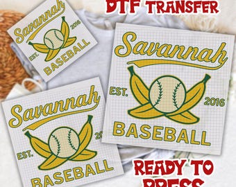 Retro Savannah Baseball DTF Transfer, Vintage Soft Dtf, Banana fan gift, Summer Sports  Ready To Press