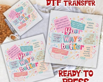 Your Way's Better DTF Transfer, Kids Bible Verse Dtf, Christian Religious Ready To Press