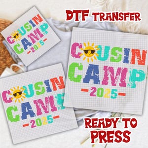 Cousin Camp 2025 Camping Campfire Summer Vacation Family DTF Transfer