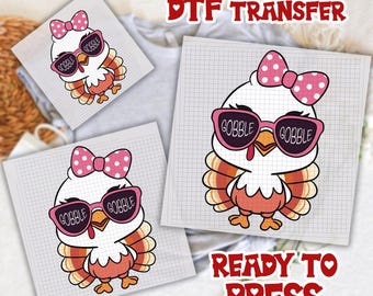 Coquette Cute Girl Turkey DTF Transfer, Kids DTF Turkey, Thanksgiving Dtf, Thanksgiving Kids Dtf, Cutest Turkey Ready To Press