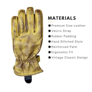 Premium Hand Crafted Black Leather Motorcycle Motorbike Gloves Vintage Waxed Café Racer Moto Gloves