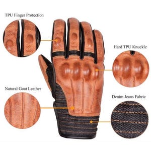 Denim Leather Motorcycle Gloves: Touchscreen Summer Motorbike Gloves