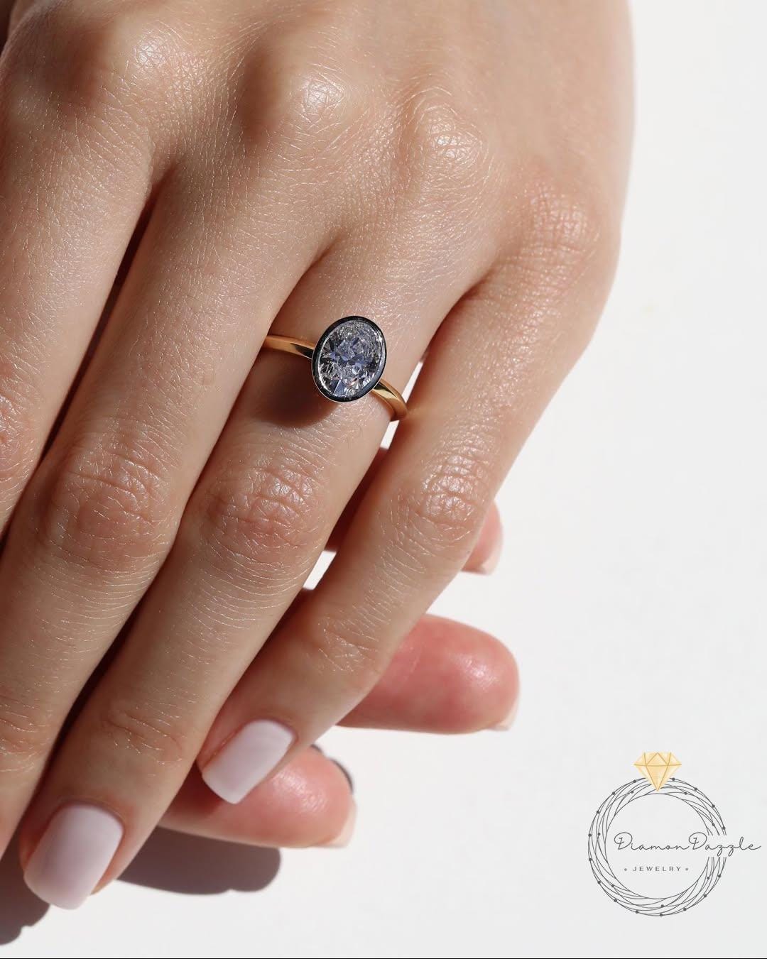 2 CT Moissanite Ring Top Angular Gold Bands for a Unique Statement ...