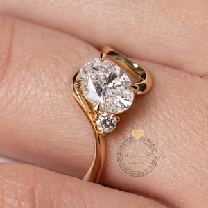 2.8 CT Golden Wave Ring – Best Sculptural Band with Moissanite Fire | Classic Solitaire Ring | Modern Minimalist Elegance | Anniversary Gift