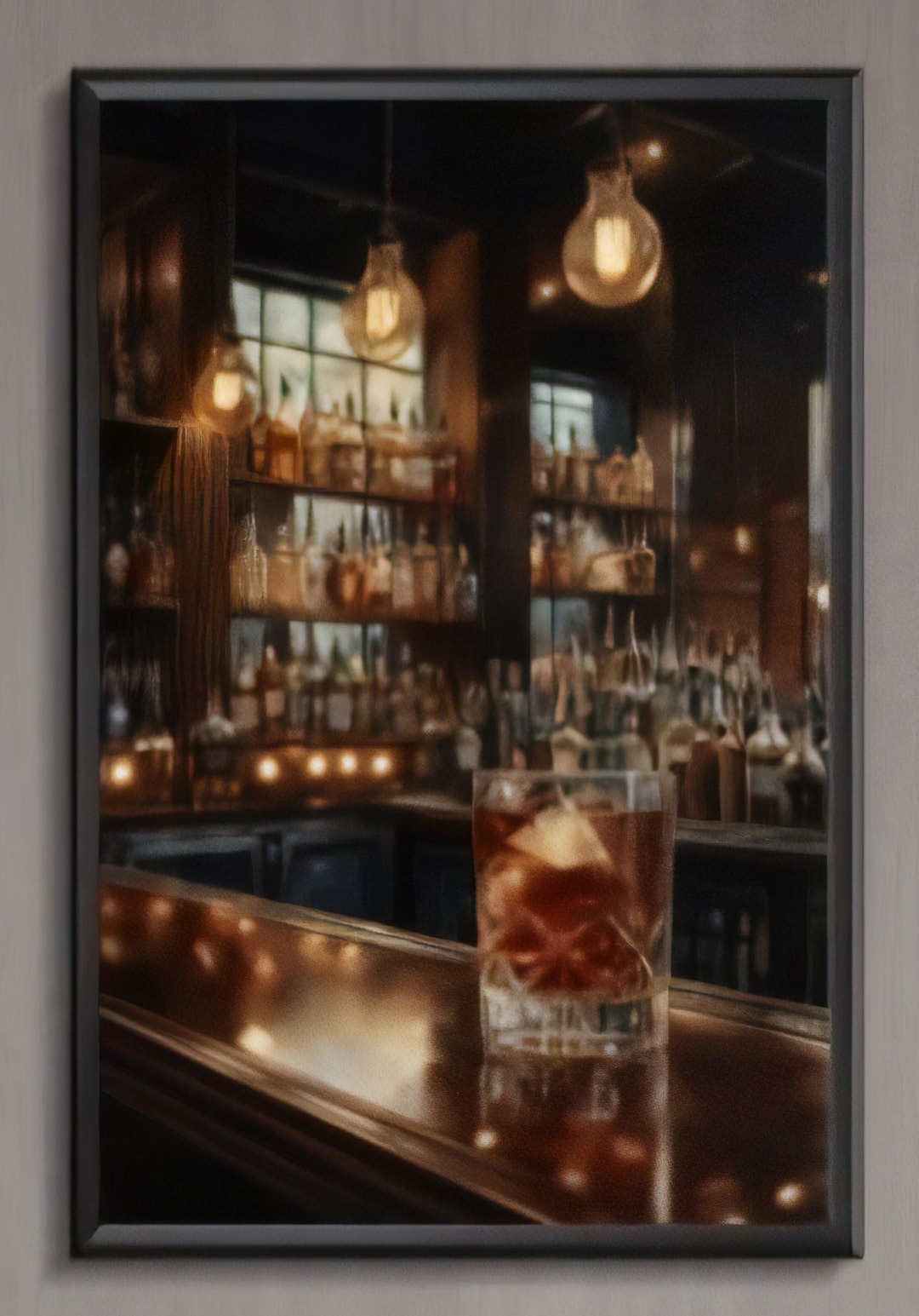Speakeasy Cocktail Wall Art – 4-piece Hyper-realistic Oil Painting Set ...