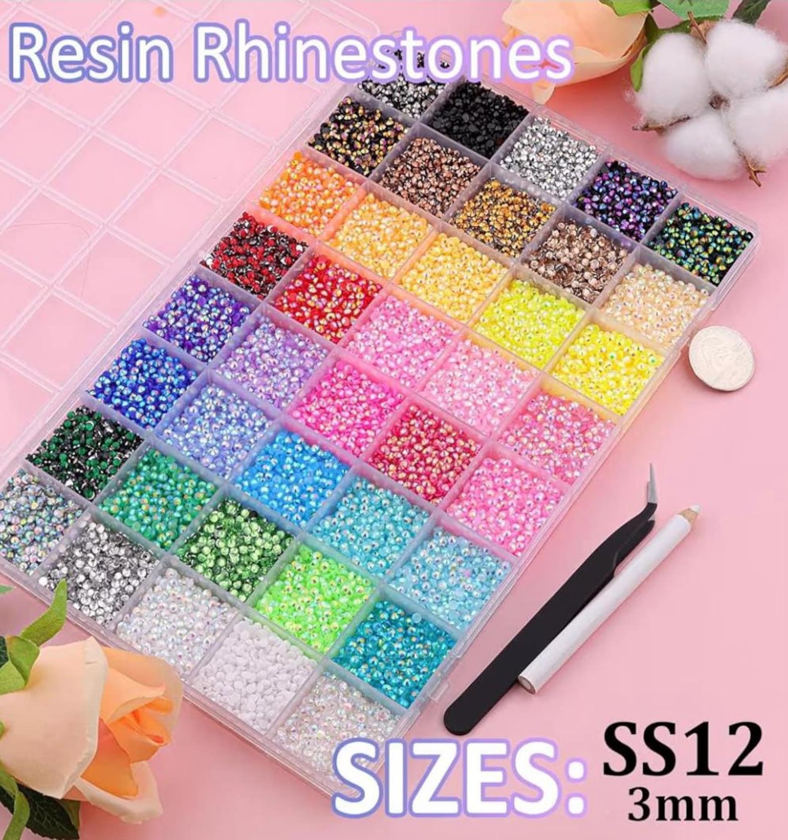 Multicolor Jelly Resin Rhinestone Kit With B7000 Glue and Tools in ...