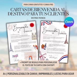 Plantilla Editable de Carta de Bienvenida en Canva para Agencias de Viajes y Hoteles - Descarga Digital Español