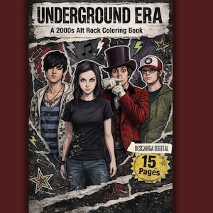 2000s Alt Rock Coloring Book | Underground Era, Printable A4 (Digital Download)