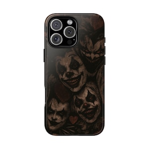 Creepy The Clown Phone Case, Horror Circus Aesthetic Tough Phone Case, Scary Evil Clowns, Halloween Spooky Gift for Horror Fan, Scary Circus