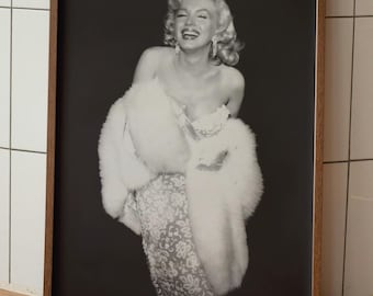 Vintages Marilyn Monroe Plakat, Marilyn Monroe Druck, Schwarz Weiß Kunst, Marilyn Monroe Weißes Kleid, Vintage Film Plakat, altes Hollywood