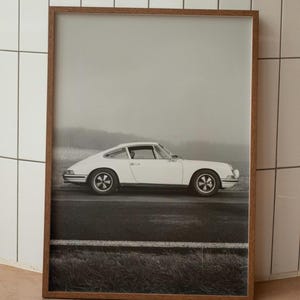 Porsche 911 Turbo Poster, Vintage Car Poster, Hypebeast Wall Decor, Black and White Wall Art, Photography Prints, Museum Quality Art Print