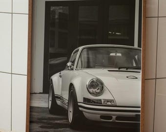 Vintage Porsche Poster, Old Classic Car Poster, Black and White Porsche 911 Wall Art, Minimalist Car Print, Car Gift, Classic Porsche Poster