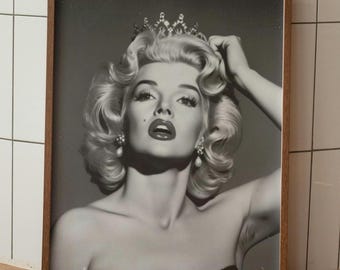 Marilyn Monroe Poster, Black and White Wall Art, Fine Wall Art Photography, Fashion Print, Vintage Poster, Old Hollywood Print, Digital Art