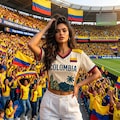 Personalized Colombia Crop Top Jersey, Custom Name Number Soccer Shirt, Women's Game Day Tee, Football Fan Sports Gift