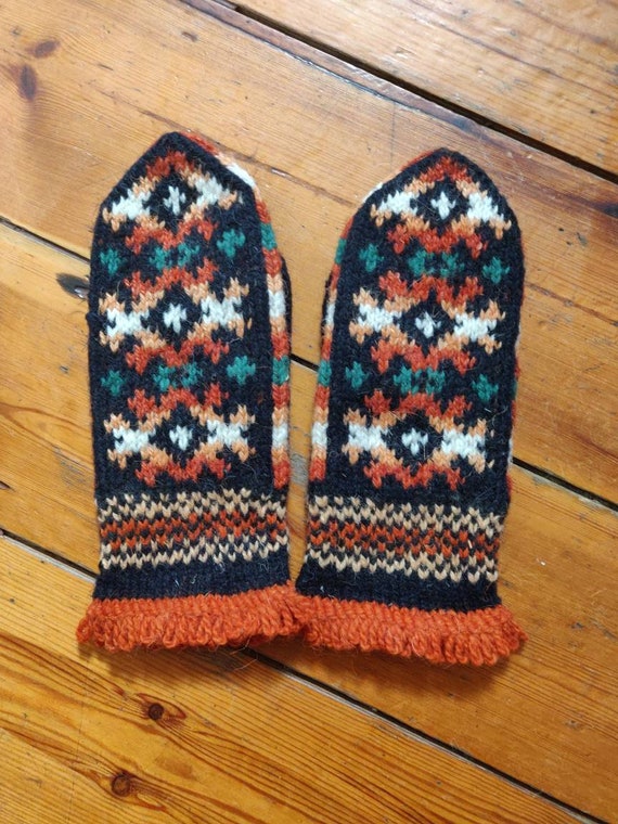 Craft Supplies & Tools READY TO SHIP Fair Isle Wool Ethnic Latvian Winter Men's mittens Double mittens 