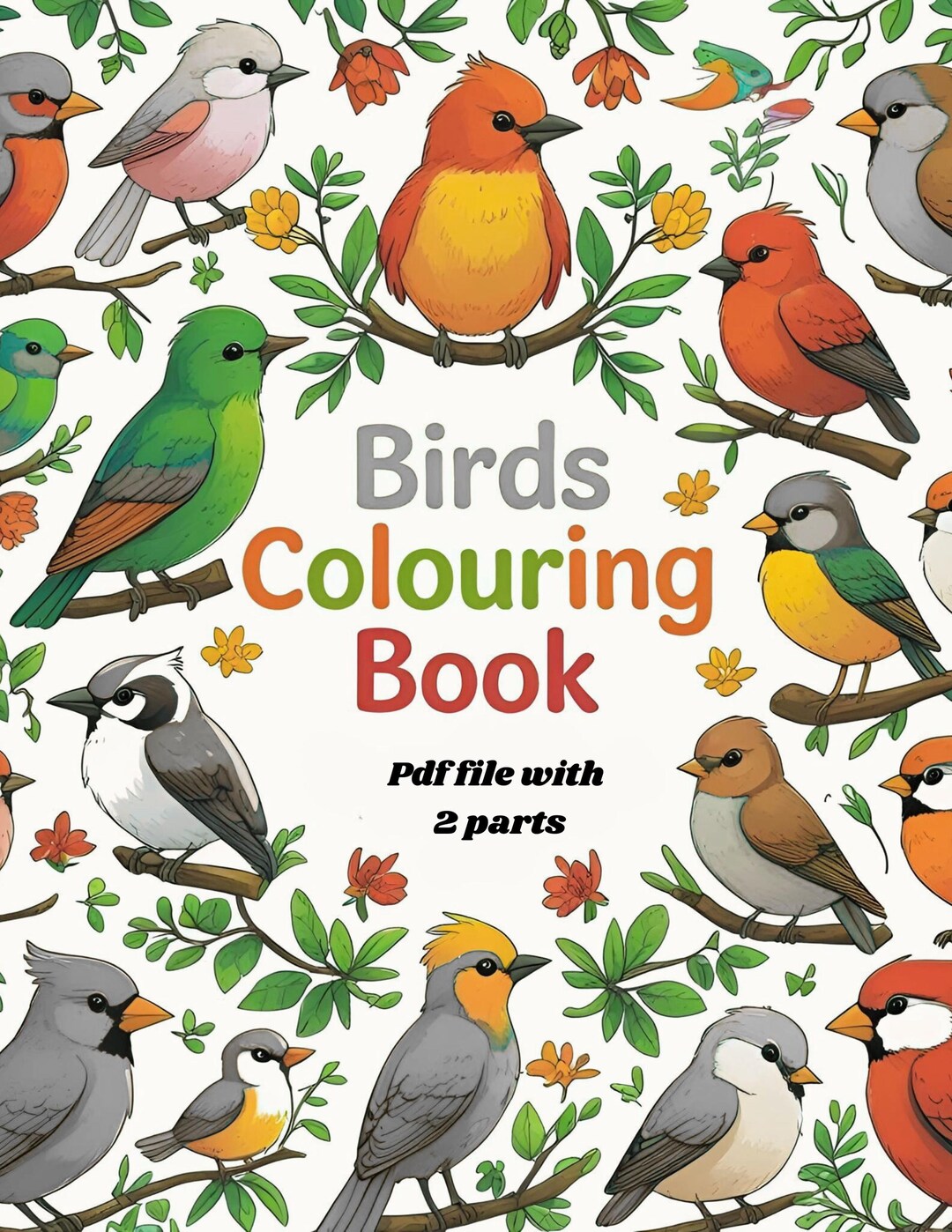 Birds Colouring Book,printable Birds Colouring Book for Adults and ...