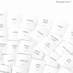Custom Pantry Labels | Personalised Waterproof Vinyl Stickers for Jars & Containers | Kitchen Organisation | 4x4cm, 6x6cm, 8x8cm, 10x10cm