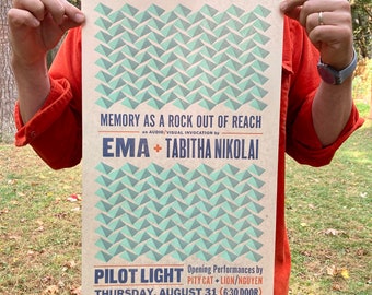 Letterpress Poster - EMA, Tabitha Nikolai, Pity Cat, Lion/Nguyen Pilot Light, Knoxville, KCM
