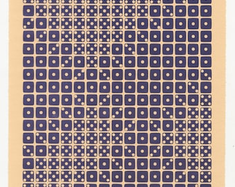 Lapetus - Letterpress Dice Print - Relief Print