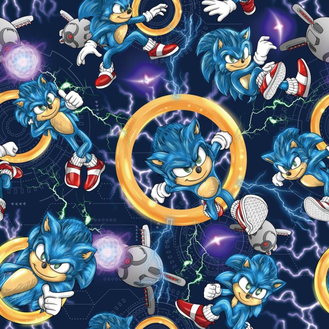 Sonic the Hedgehog Fabric Cotton Fabric Classic Game 100% Cotton Fabric ...