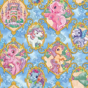 My Little Pony Fabric Royal Frame Cute Horses Fabric Cartoon Cotton Fabric Anime Fabric By The 1/2 Yard
