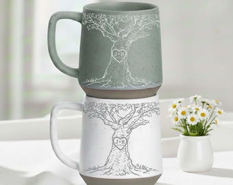 Personalized Couple Tree Coffee Mugs, Custom Wedding Gift Mug, Valentine's Couples Gift, Anniversary Gift, Couples Gift, His and Hers