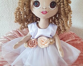 Handmade Baby Doll with Customizable dress,Personalized doll, Decorative doll,Personal gift, Birthday gift,Christening gift,First Baby doll