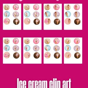 ice cream clipart, dessert clipart, ice cream cone clipart, ice cream scoops clip art, ice cream sprinkles clipart, strawberry ice cream
