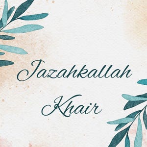 Danke Karte, islamische Danke Karte, Jazahkallah Khair Karte, Jazahkallah Khair Notiz, Dankeschön, Dankeschön, Dankeschön