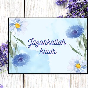 Danke Karte, islamische Danke Karte, Jazahkallah Khair Karte, Jazahkallah Khair Notiz, Dankeschön, Dankeschön, Dankeschön