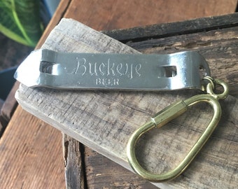 Vintage Buckeye Beer Opener Keychain: Toledo Ohio Church Key
