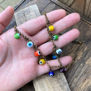 EVIL EYE CHOKER | Beaded Evil Eye Choker | Unique Colorful Necklace | Fun Gift for Friend | Free Shipping
