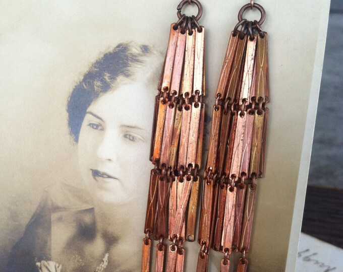 Copper Dangles / Copper Jewelry / Copper Earrings / COPPER BAR Etsy