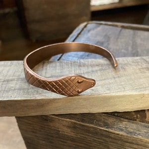 COPPER SNAKE CUFF | Vintage Solid Copper Bangle Bracelet | Adjustable Snake Bracelet | Unique Gift Idea | Nature Inspired Jewelry