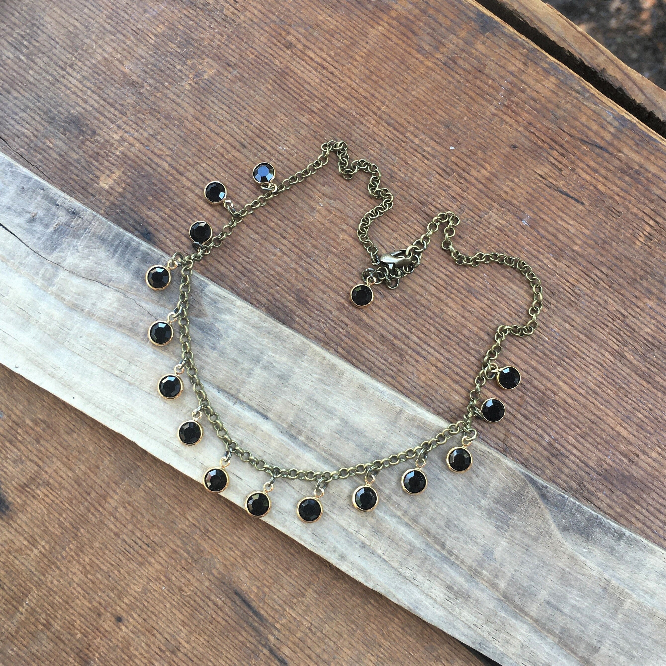 BLACK CRYSTAL CHOKER Etsy