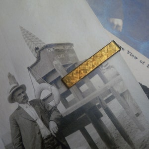 TEXTURED TIE BAR Vintage Brass Tie Clip Wedding Accessories Free Shipping image 5