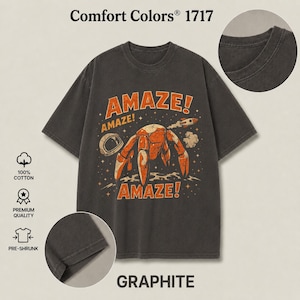 Unisex Amaze Rocket Rocky T Shirt, Space Crab Shirt, Sci Fi Graphic Tee, Astronaut Shirt, Retro Space Art, Gamer Gift, Nerd Tee