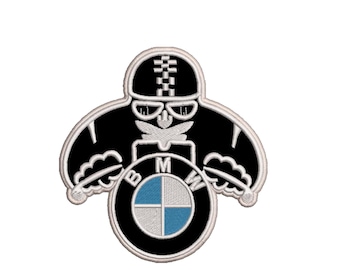 Logotipo de moto biker bordado