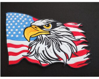 Aufnäher mit amerikanischer Flagge und Weißkopfseeadler – Patriotischer Aufnäher