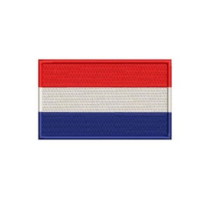 Patch brodé drapeau des Pays-Bas - 5 tailles disponibles - 100 % brodé